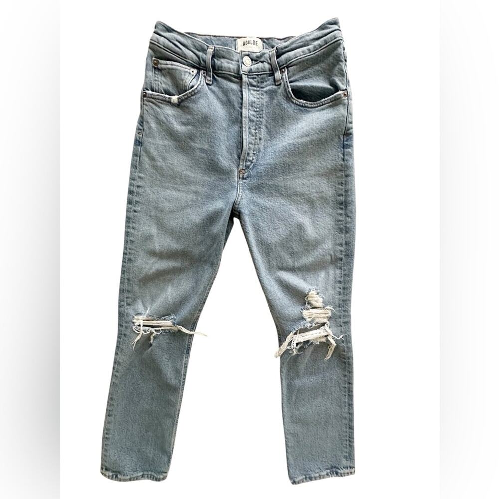 AGOLDE Riley High Rise Straight Crop Jeans in Whiplash Size 26